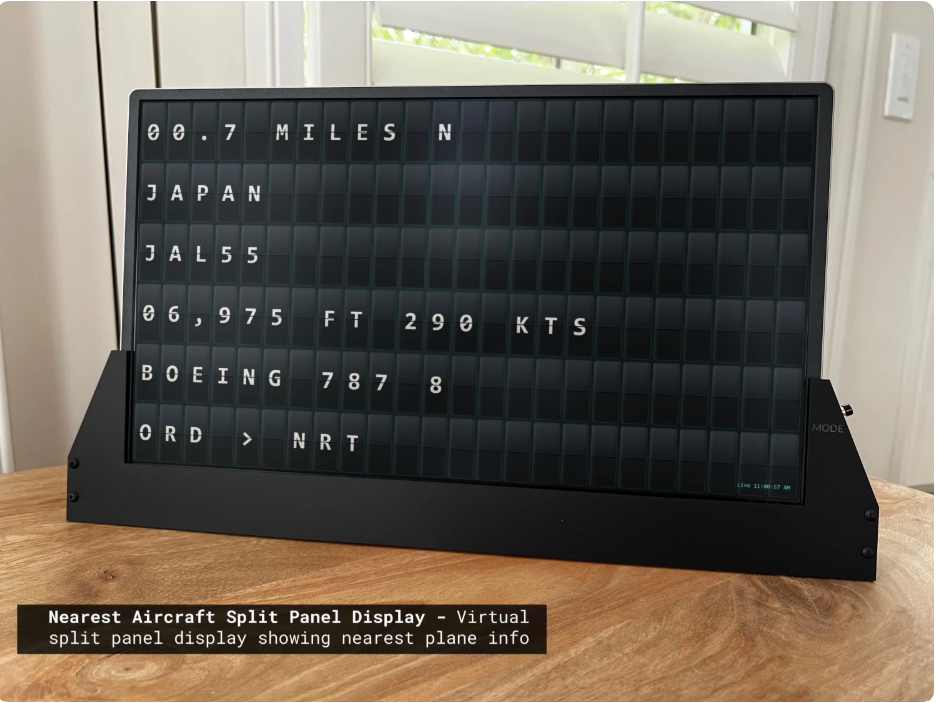 Split-flap nearest aircraft board